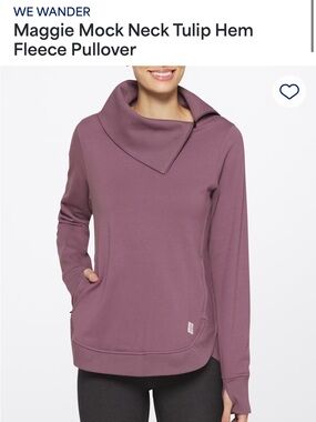 Nm Maggie Mock Neck Tulip Hem Pullover - Mauve